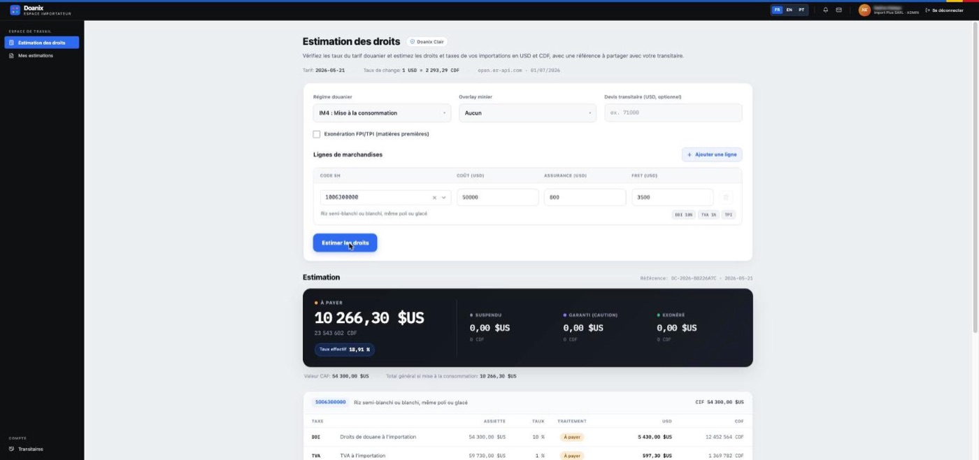 Estimation Doanix Clair