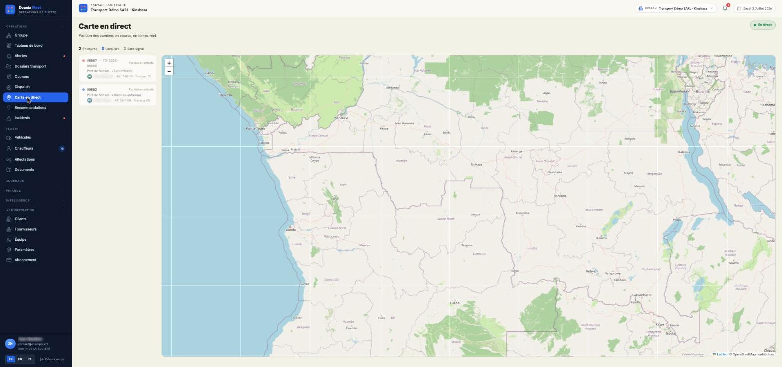 Suivi de flotte en temps réel